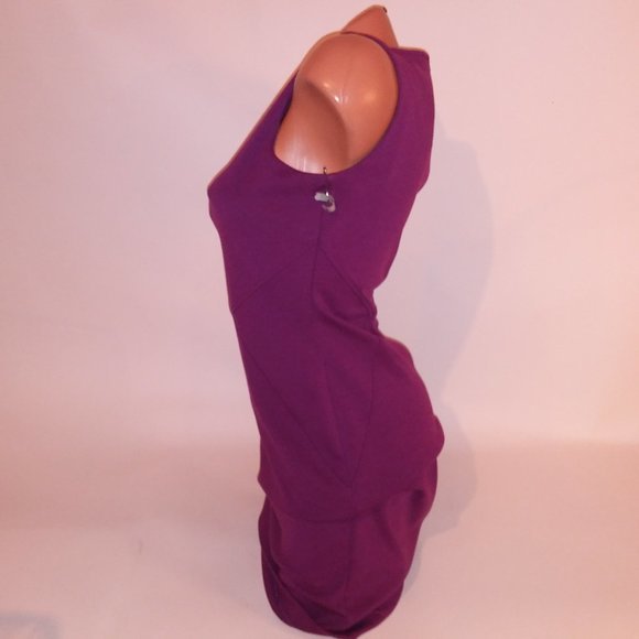 Ivank Trump Pencil Dress Size 4 Solid Purple Sleeveless Gold Hardware Criss Cros - Picture 4 of 12